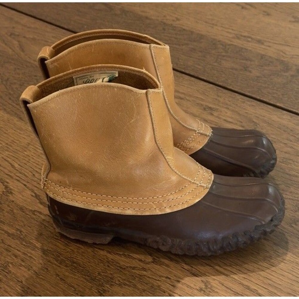 Vtg 1950s L.L. Bean Slip On Leather Duck Boot Maine Hunting Shoe Womens Sz 5 EE